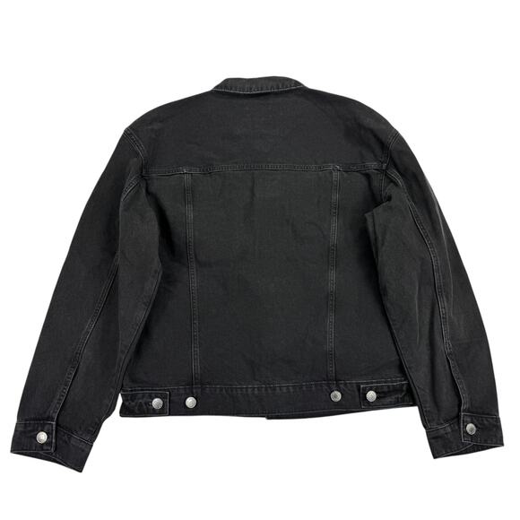 Mode of One Mens Regular Fit Denim Trucker Jacket Black L - Picture 5 of 6